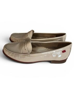 Marc Joseph NY East Village Patent Leather Penny Loafers Nude/ L Beige  Size 9.5